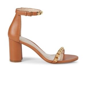 Stuart Weitzman Rosemarie Studded Leather Sandals Brown Gold Size 8.5 EUC